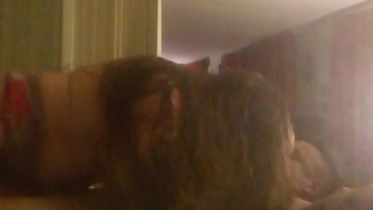 Step fantasy fucking pretty girl with long brunette hair doggystyle with bouncing ass and tits